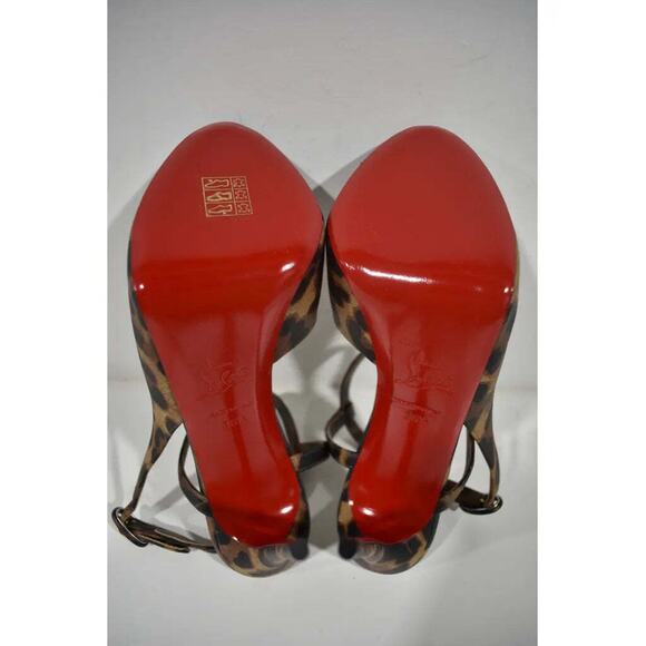 Christian Louboutin Jenlove Alta 120 Brown Strap Platform Sandal Heel Pump 36.5 - Picture 12 of 12
